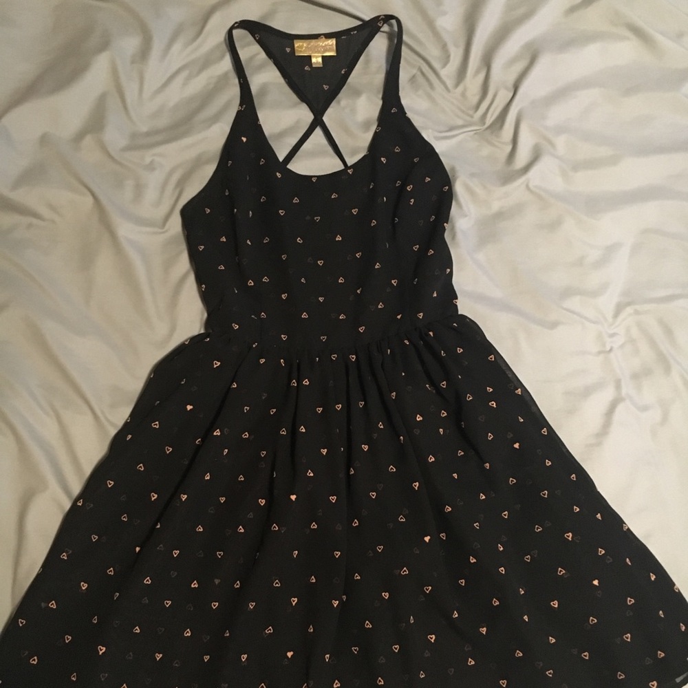 Black dress with heart print